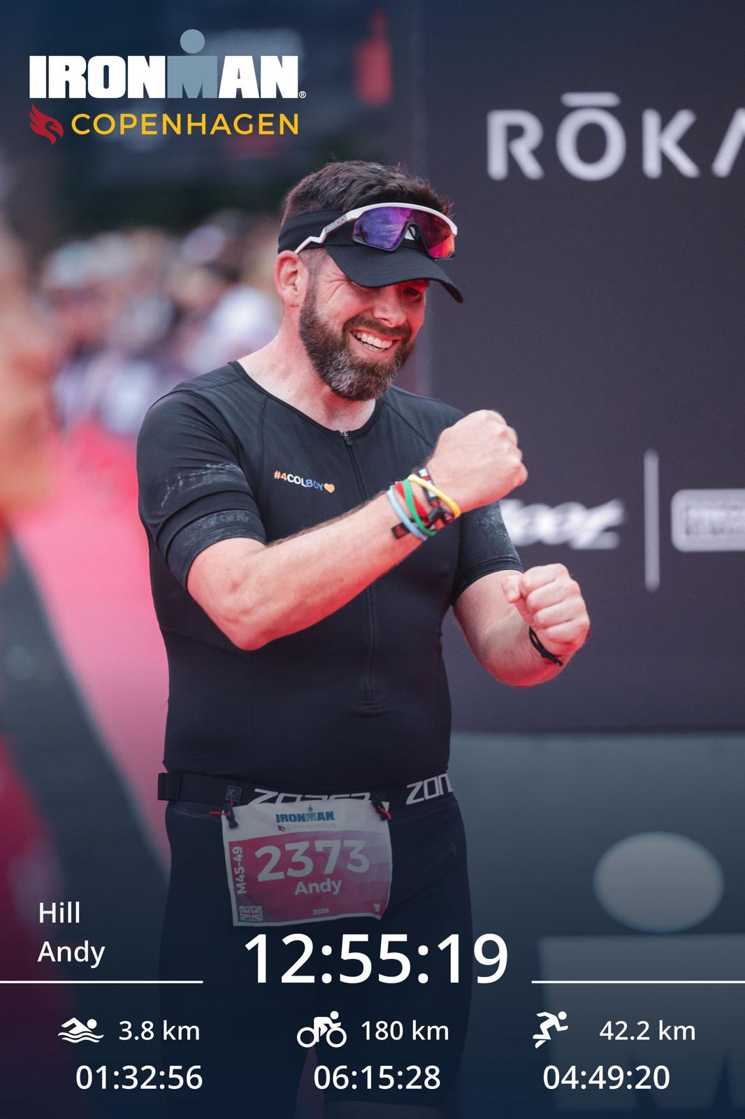 Andy after finishing Ironman Copenhagen